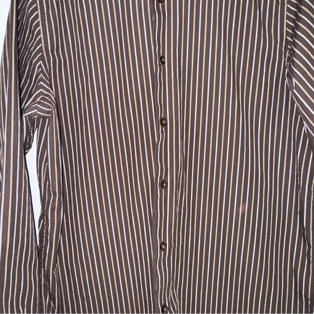 Banana Republic Brown Striped Button Down Shirt - Picture 5 of 7